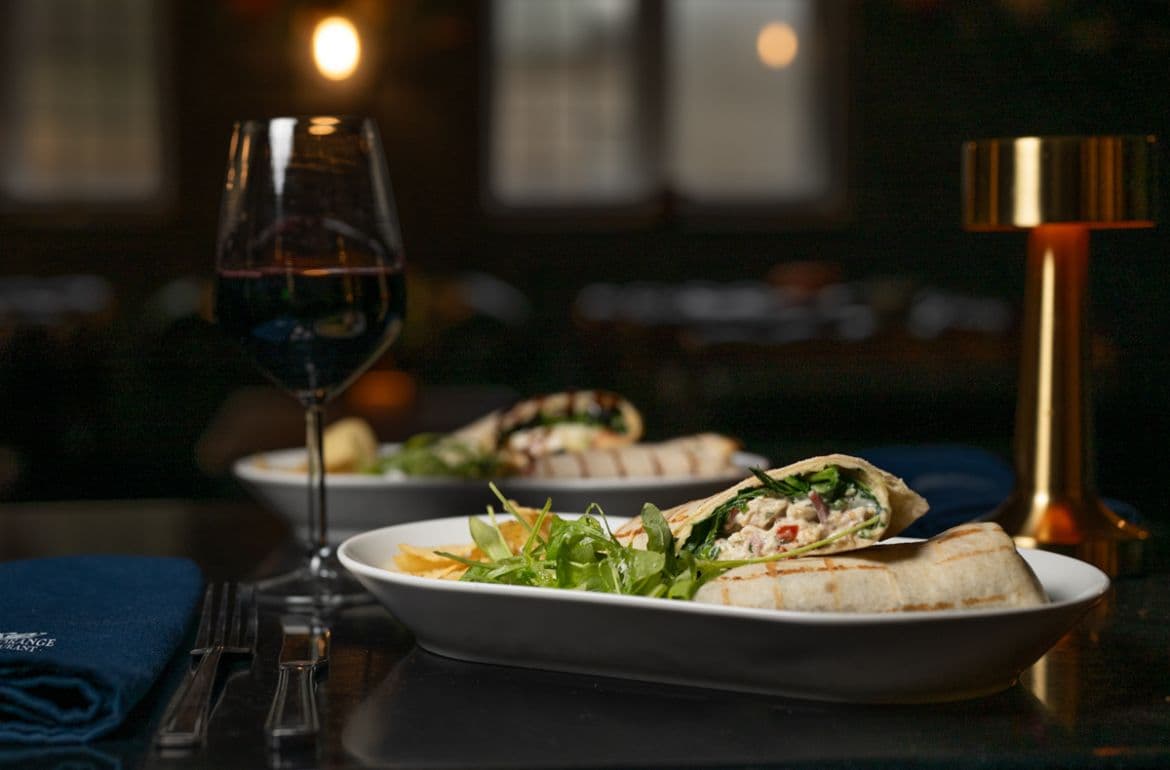 Wraps with salad by candlelight